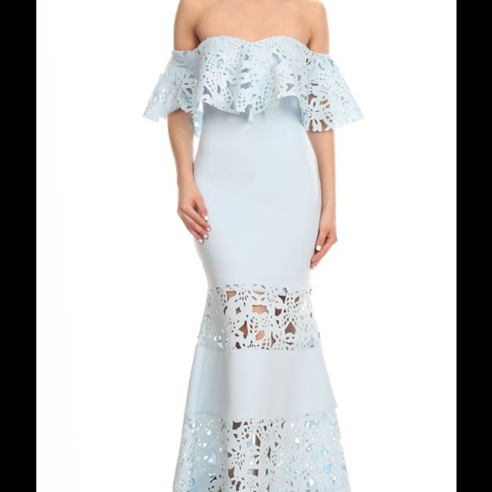 Powder Blue Off The Shoulder Dress